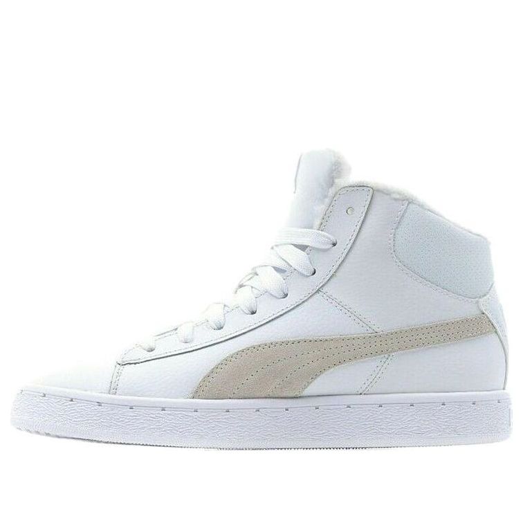 

Кеды PUMA Mid Leather Fur Lined Cozy Stay Warm Mid-Top Casual Skate Shoes Unisex White Fleece Lined, белый