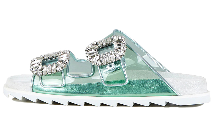 Roger Vivier Тапочки-слайды Slidy Viv' Slide женские зеленые