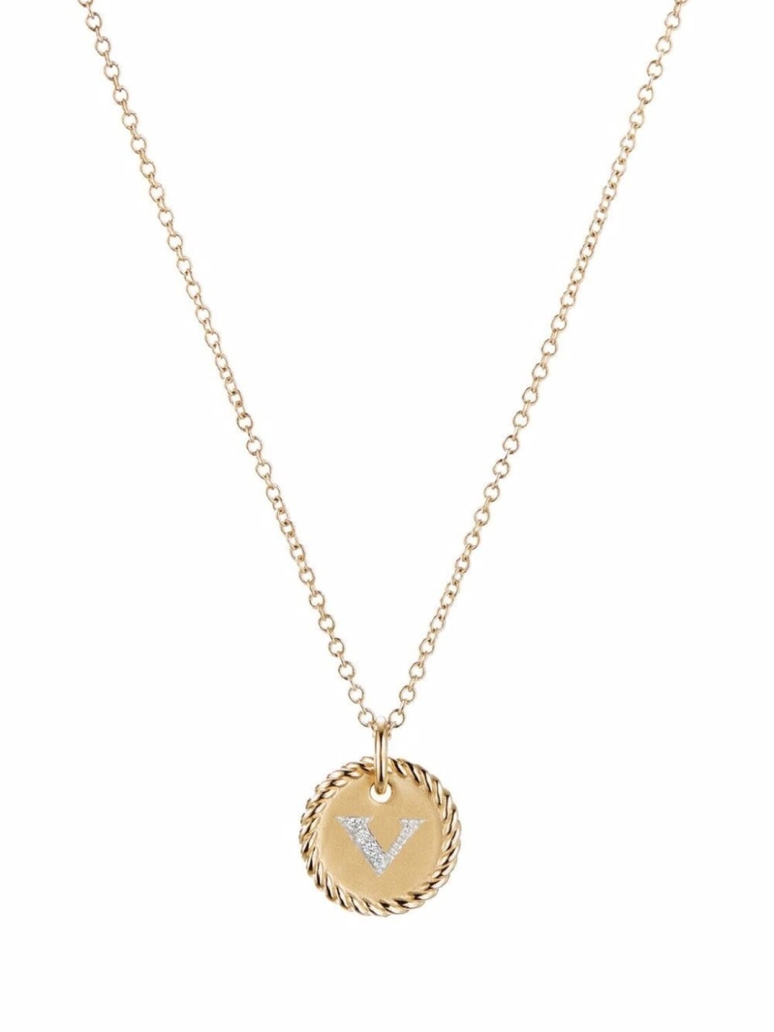 

Колье V Initial Charm из желтого золота с бриллиантами David Yurman, золотой