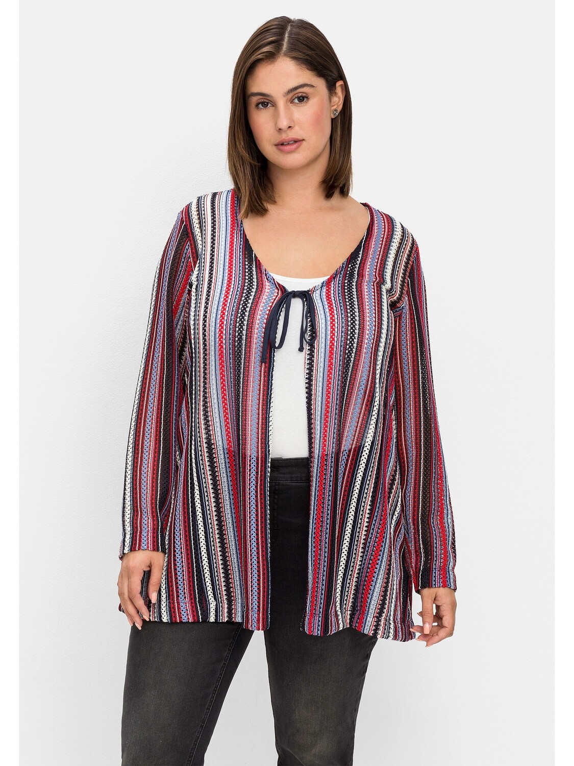 

Кардиган sheego Shirtjacke, цвет nachtblau gestreift