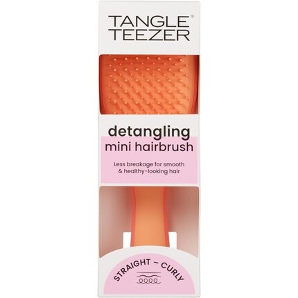Мини-расческа Ultimate Detangler Мягко воздействует на влажные волосы Двухъярусные зубцы Удобная ручка Идеально подходит для детей и путешествий Уменьшает ломкость волос Цвет лосось Розовый абрикос Tangle Teezer — фото 3
