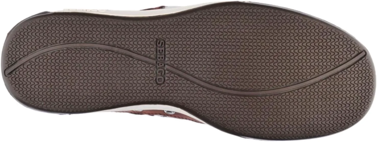 Мокасины Sebago Triton с тремя отверстиями для шнурков - лодочные туфли из вощеной кожи нубук с дышащей сетчатой подкладкой, удобной стелькой из ЭВА и резиновой подошвой, темно-коричневый — фото 4