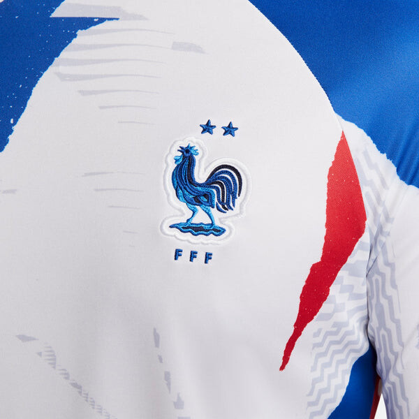 Футболка Франция dri fit длинный рукав предматчевый топ Nike, белый — фото 4