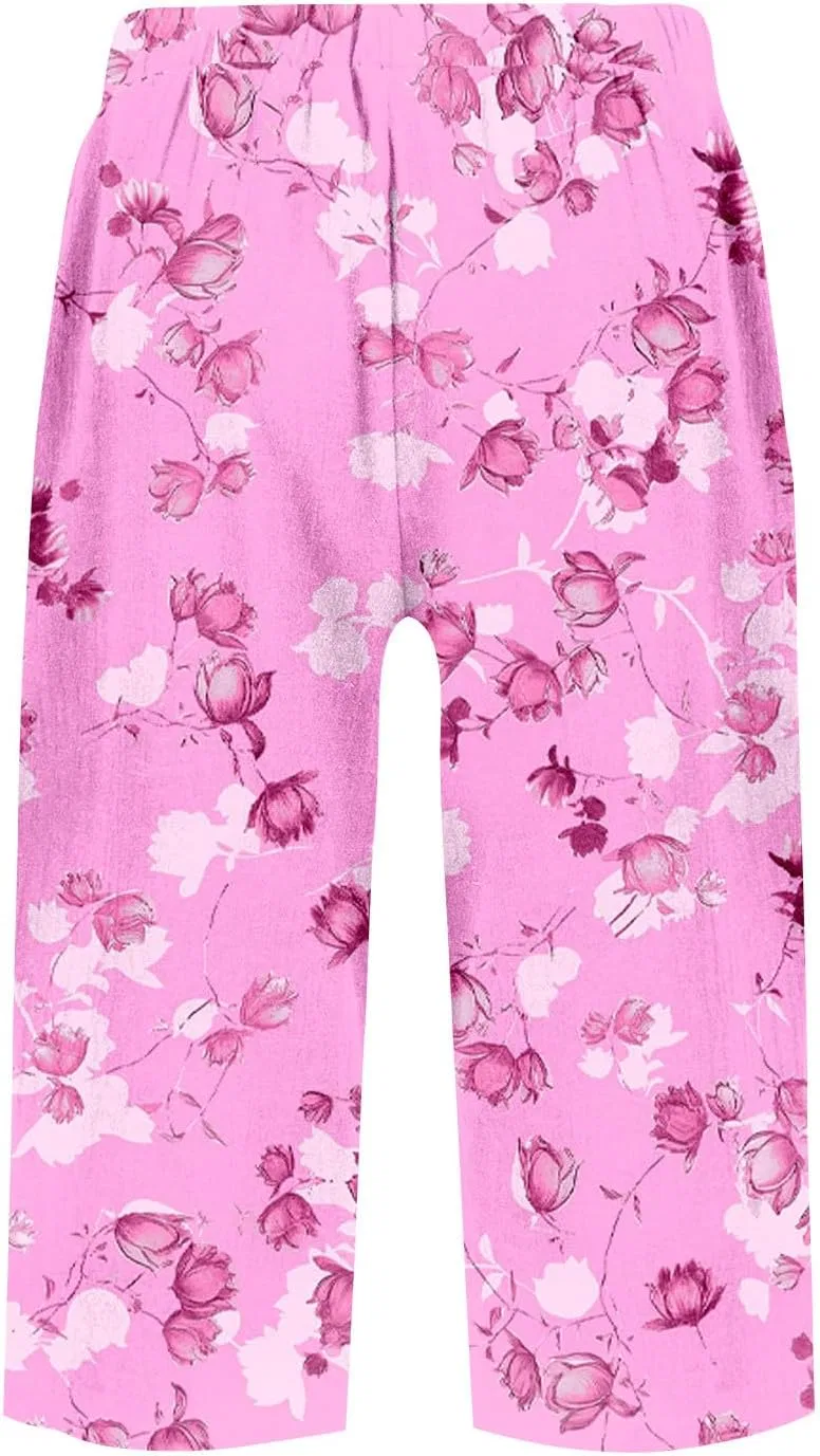 Шорты бермуды женские из хлопка и льна, свободные, высокой посадки, Oi359-light Pink — фото 4