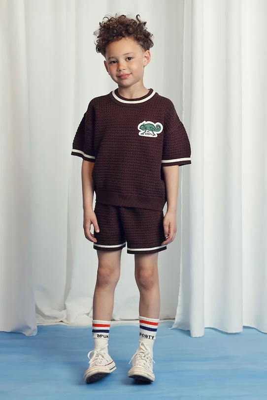 

Хлопковые детские шорты Mini Rodini, коричневый