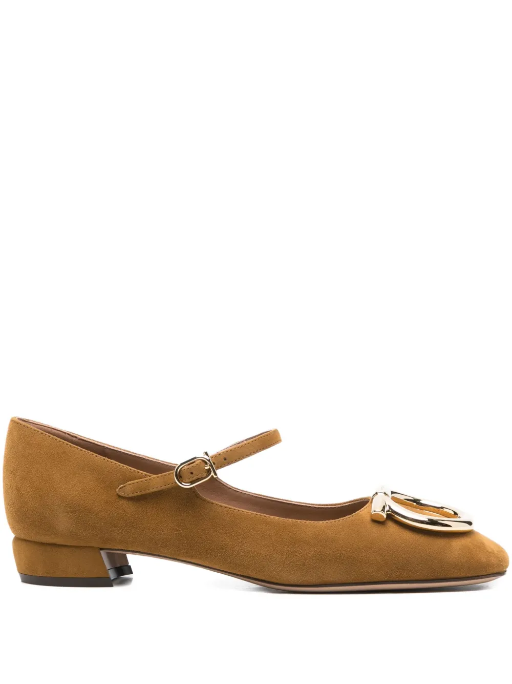 Замшевые туфли с пряжкой Ferragamo, коричневый