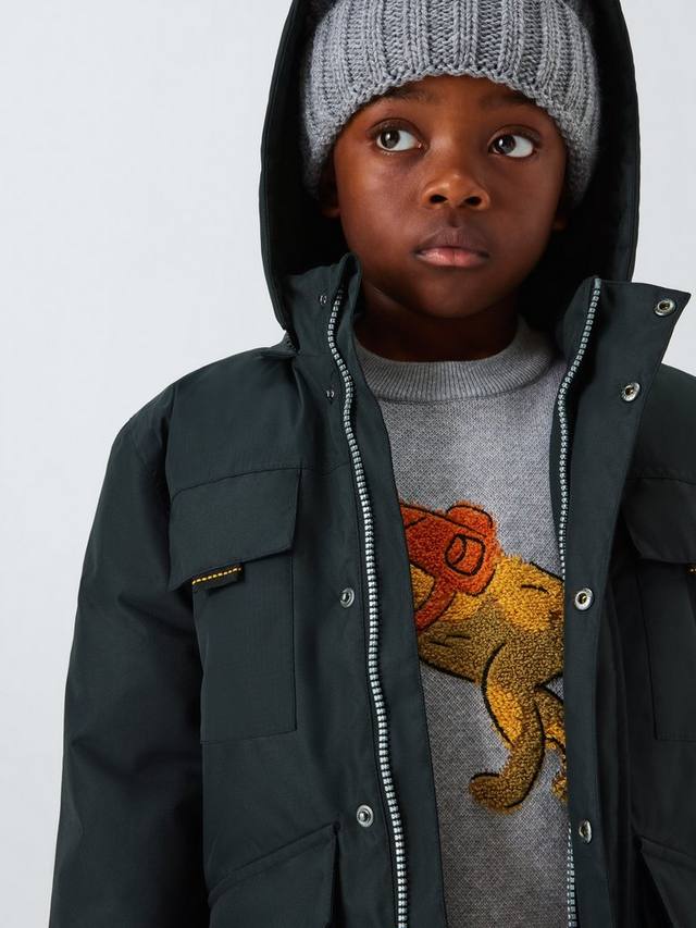 Детская техническая водонепроницаемая куртка John Lewis, Black — фото 4