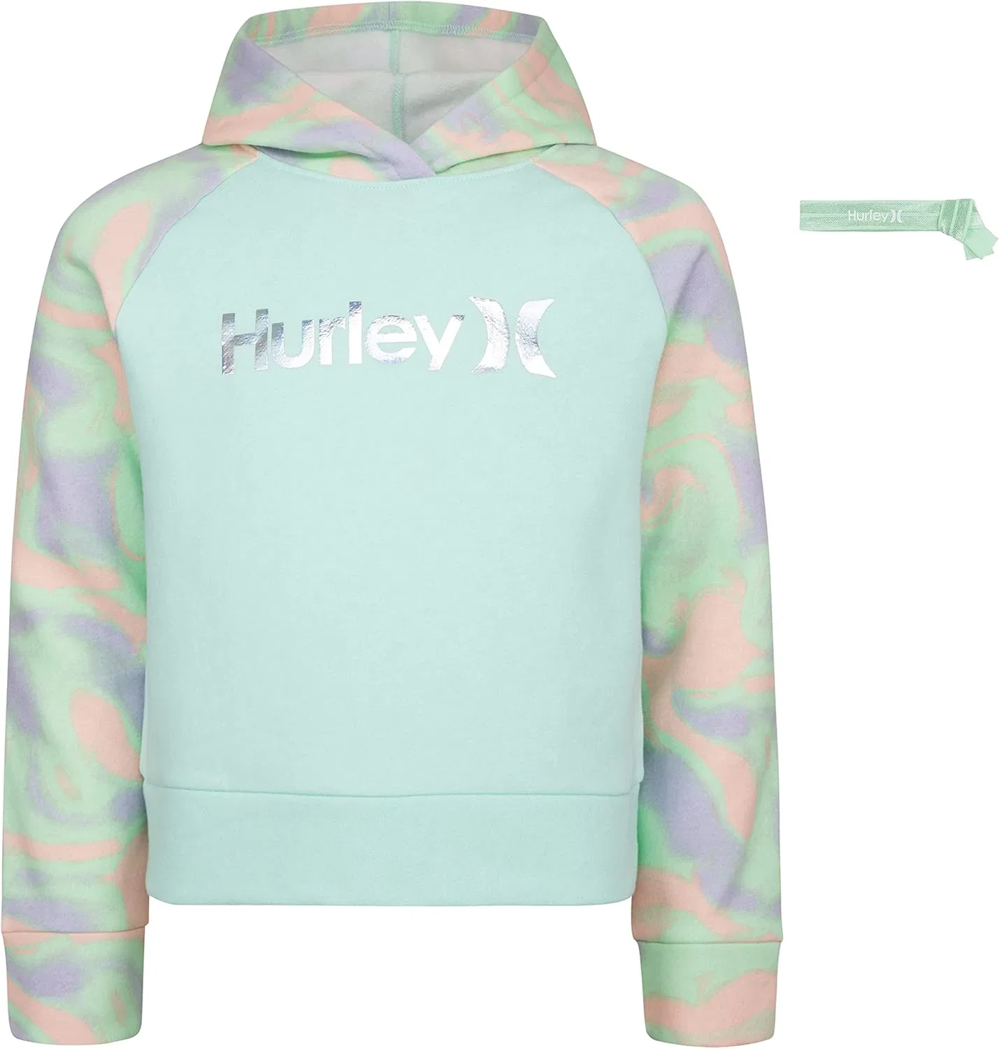 Детская толстовка Hurley One and Only, Mint Foam, в комплекте с повязкой для волос