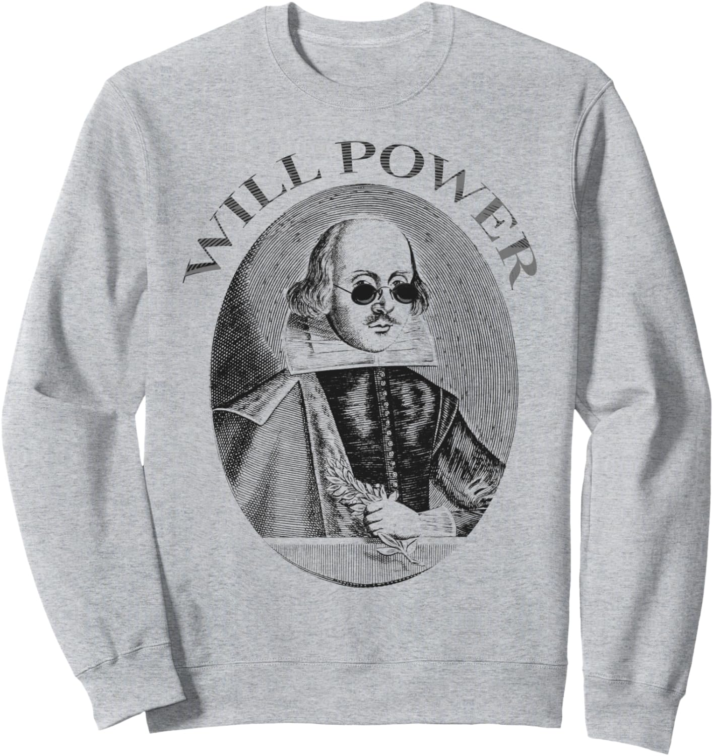 

Толстовка с надписью «Сила воли» Уильяма Шекспира Will Power William Shakespeare, серый