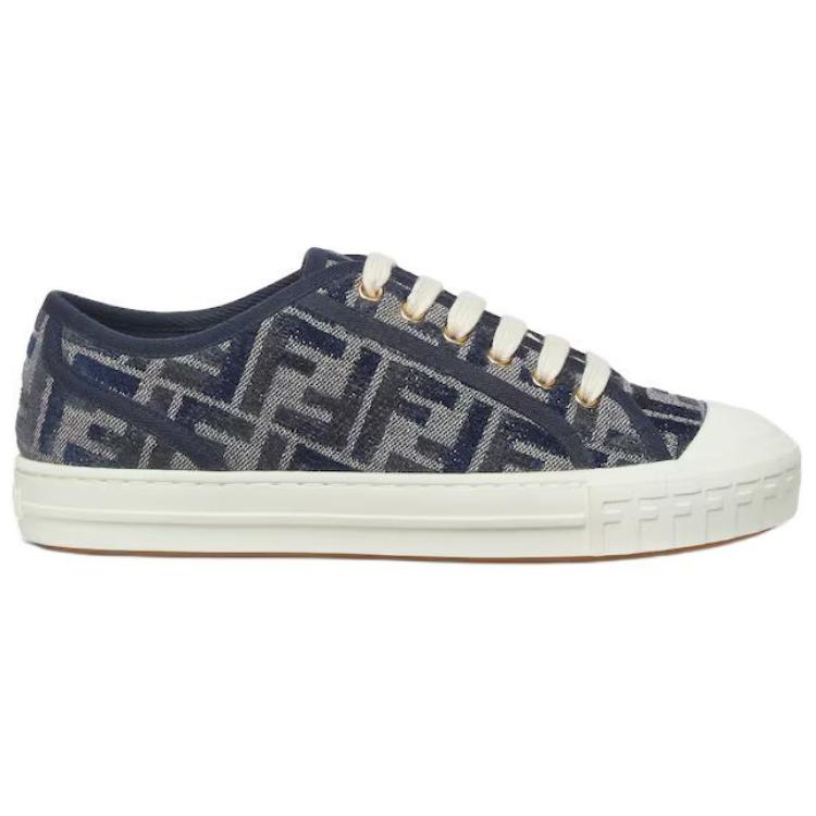 Domino Ff Джинсовые Кроссовки Low Top Женские FENDI, Синий — фото 2