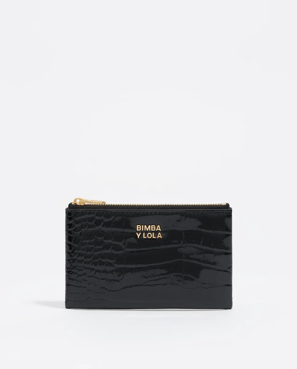 

Женский кошелек с блестящей черной текстурой Bimba y Lola