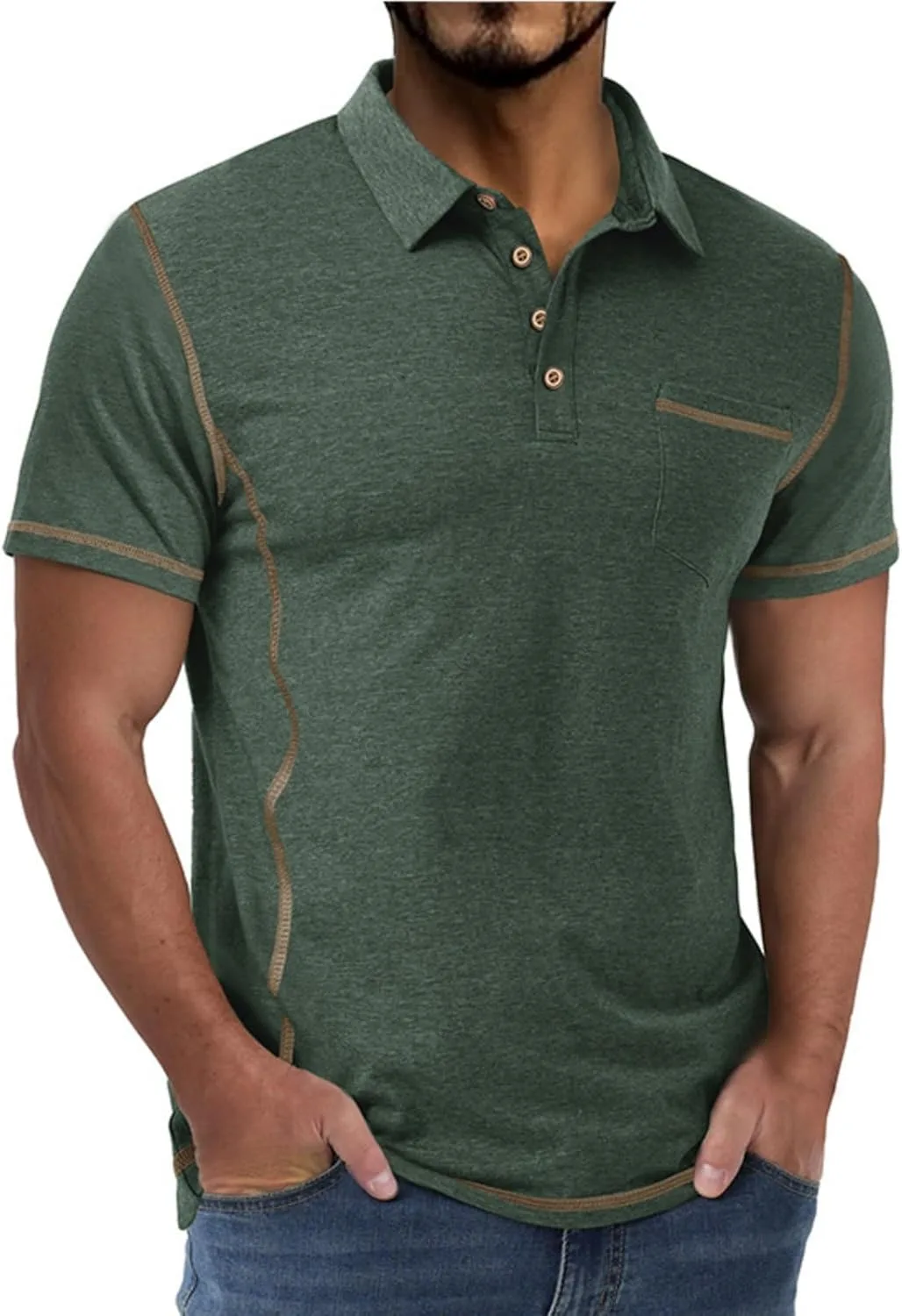 

Мужская поло Slim Fit с коротким рукавом для спорта и отдыха OAZKXCN