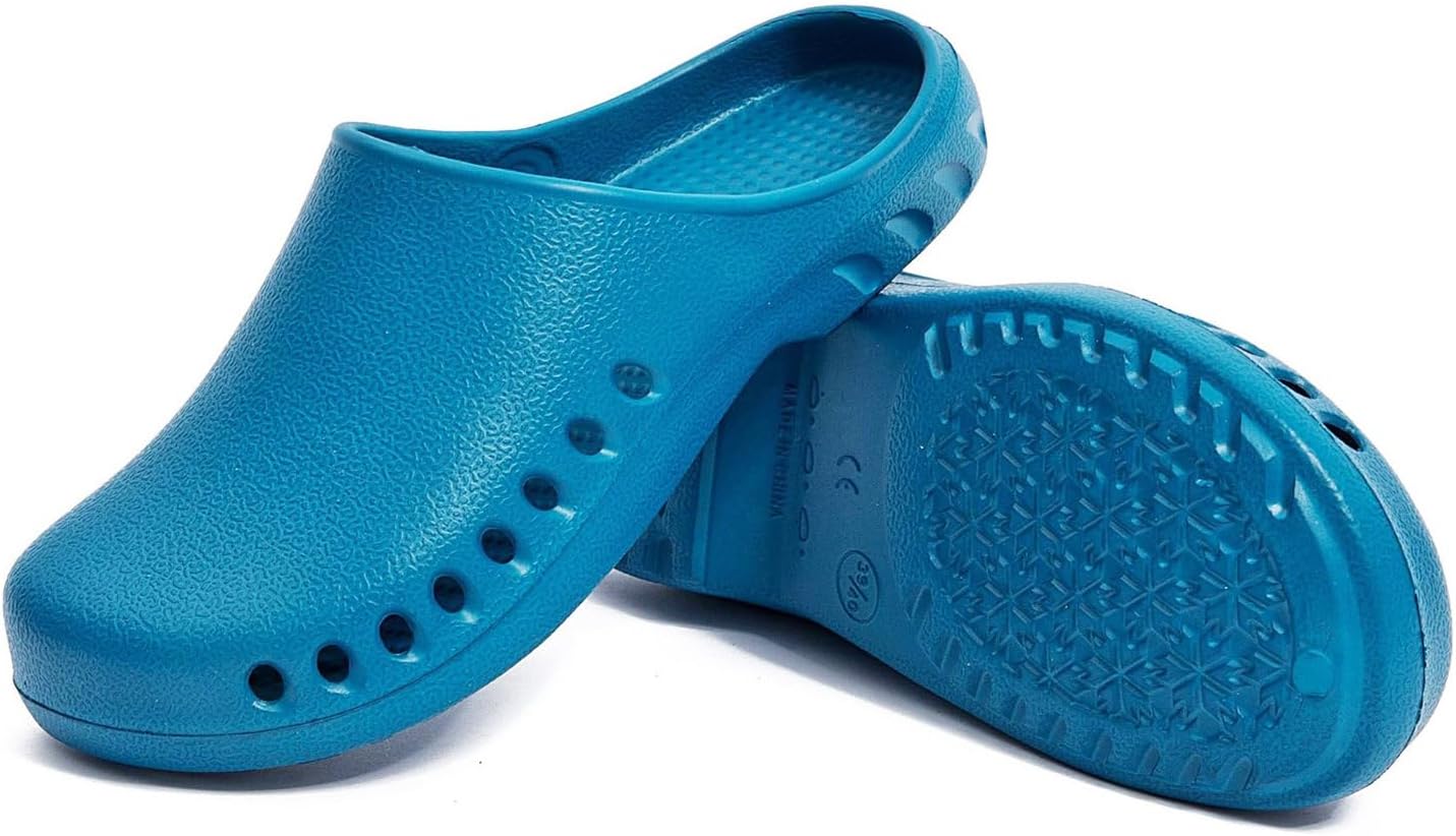 

Рабочие сабо с поддержкой свода стопы, дышащие нескользящие кухонные тапочки для операционных, медсестер, врачей, садоводов, ресторанов и механиков, мягкие тапочки-шлепанцы для поваров для женщин и мужчин Shuyo, темно-синий