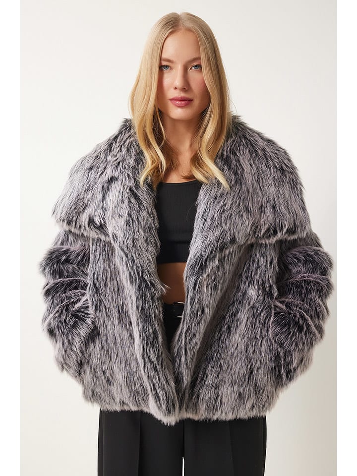 

Куртка из искусственного меха серого цвета Happiness Istanbul