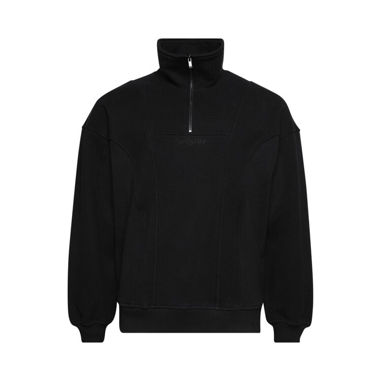 

Толстовка Saint Laurent Half Zip Sweatshirt, черный