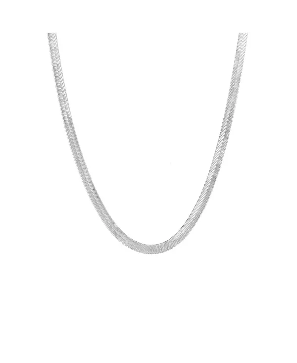 

Ожерелье из стерлингового серебра с цепочкой-змейкой и узором «ёлочка» Spero London, silver