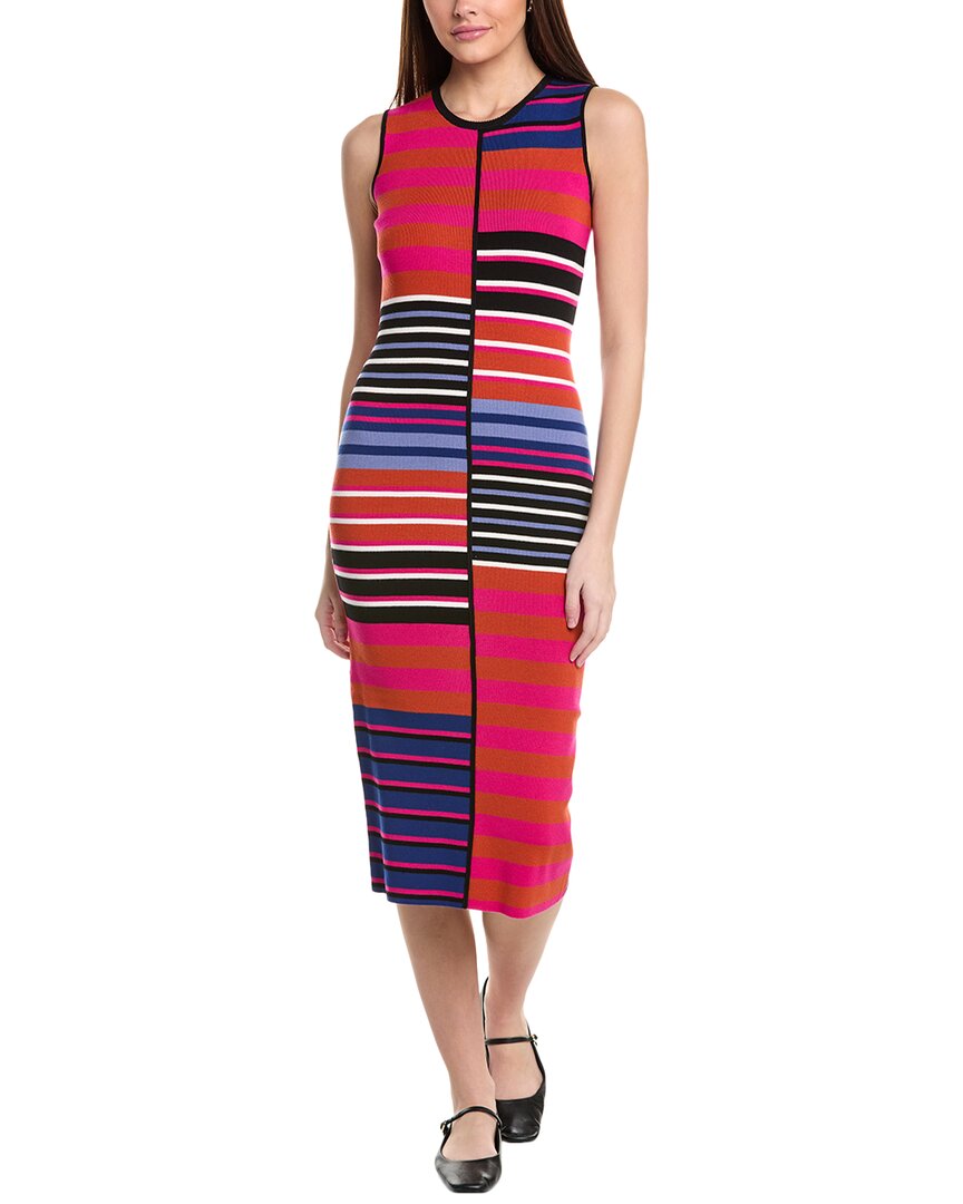 

Elie Tahari The Selina Garden Stripe Свитер-платье, розовый