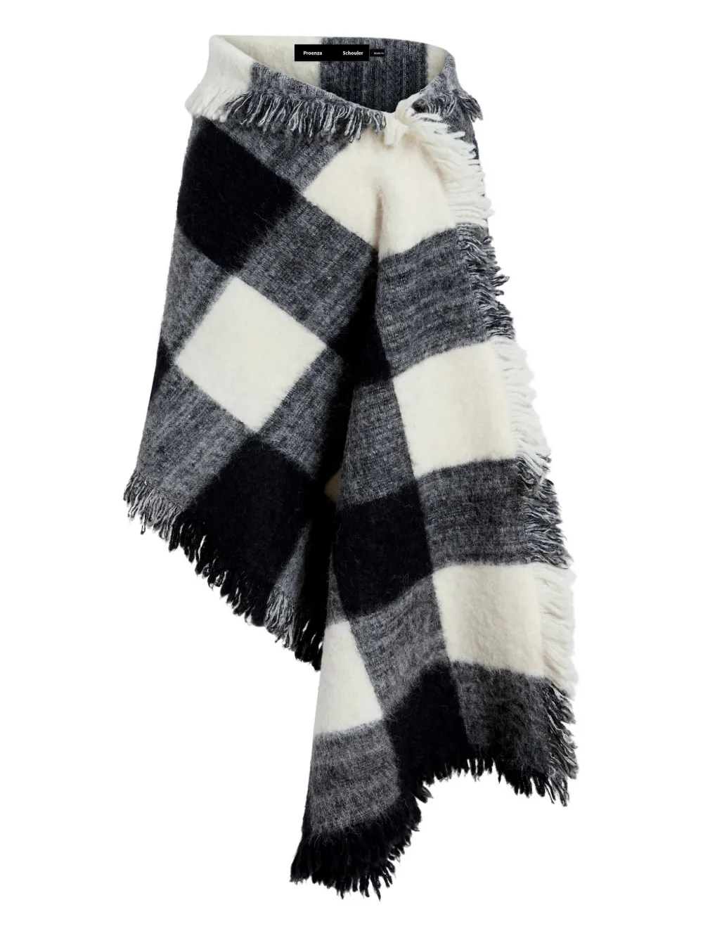 

Клетчатая юбка асимметричного кроя Proenza Schouler, черный