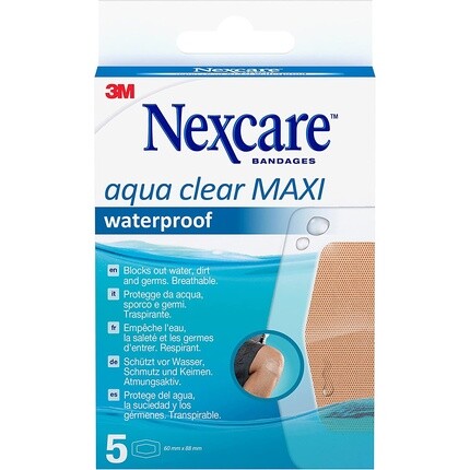 

Водонепроницаемые бинты Nexcare Aqua Clear MAXI, 60 x 88 мм, 5 шт.