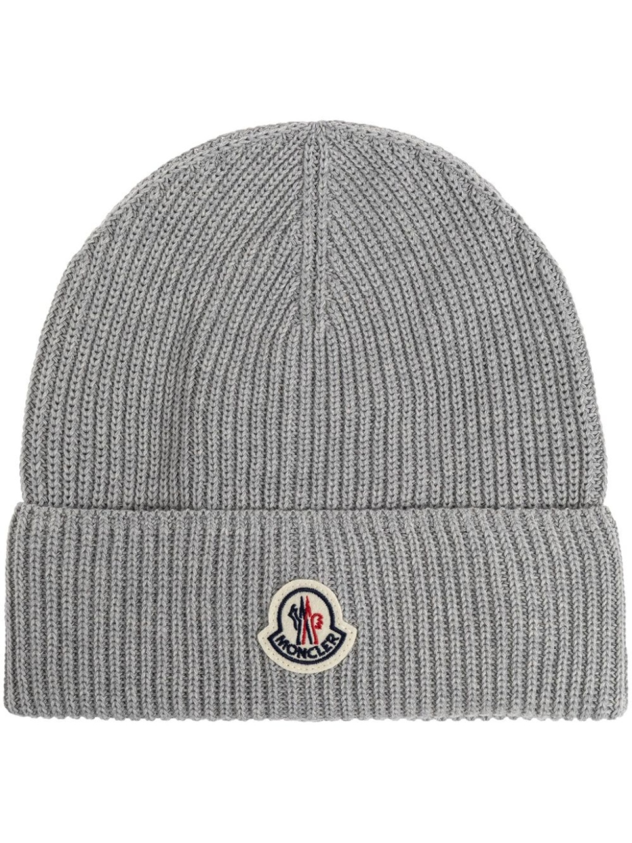 

Шапка-бини с нашивкой-логотипом Moncler, серый