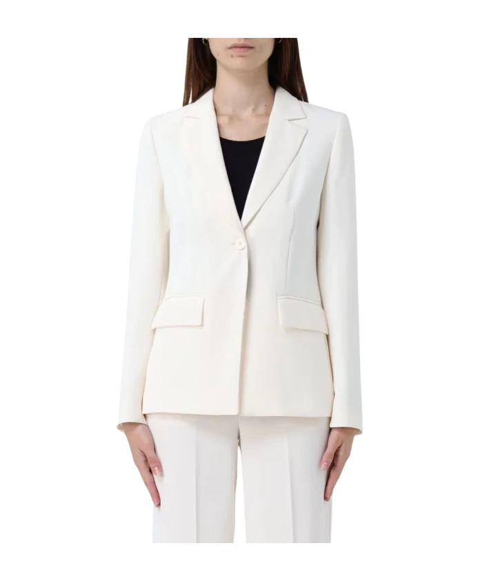 

Куртка из смесовой льняной ткани с вышивкой. Twinset, белый