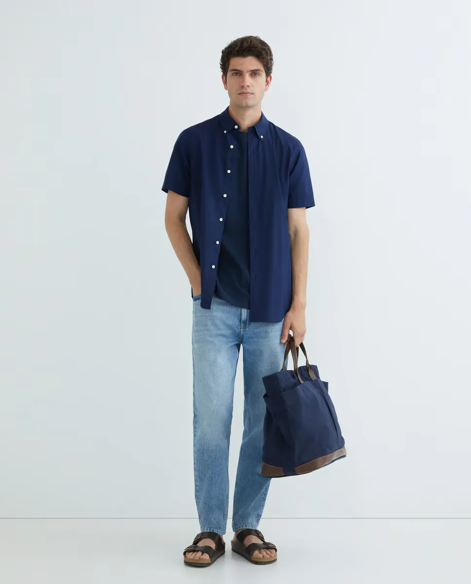 

Мужская рубашка из поплина, прямого кроя Polo Ralph Lauren, темно-синий