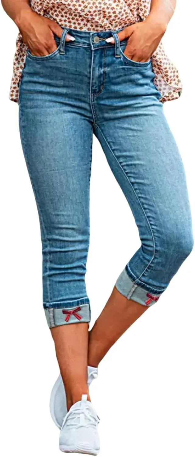 

Женские джинсы с высокой посадкой, скинни, укороченные, stretch TimeGofate