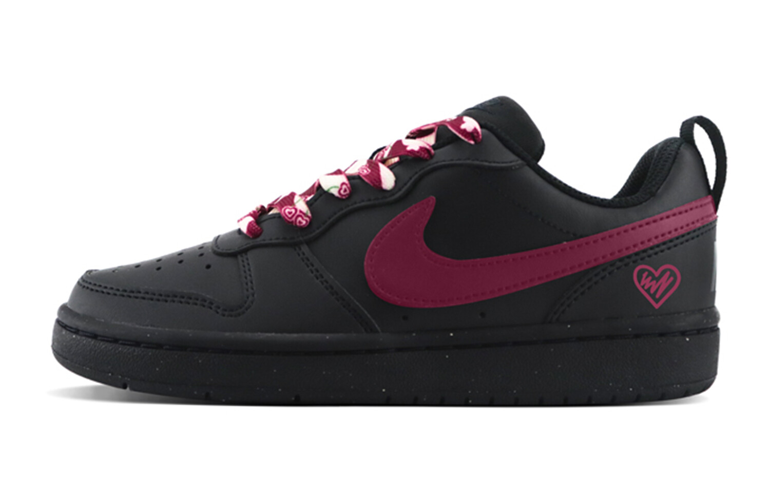 

Кроссовки Nike Court Borough Skateboard Shoes Women's Low-Top Black Pink, черный/розовый