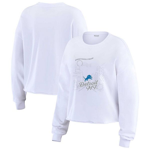 

Женский белый топ с длинным рукавом Detroit Lions Postcard Wear By Erin Andrews