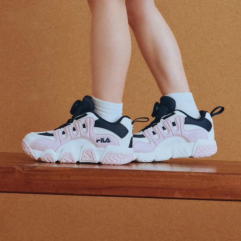 FILA KIDS Детские баскетбольные кроссовки low top, противоскользящие, износостойкие, розово-белые, для детей 3-7 лет — фото 3