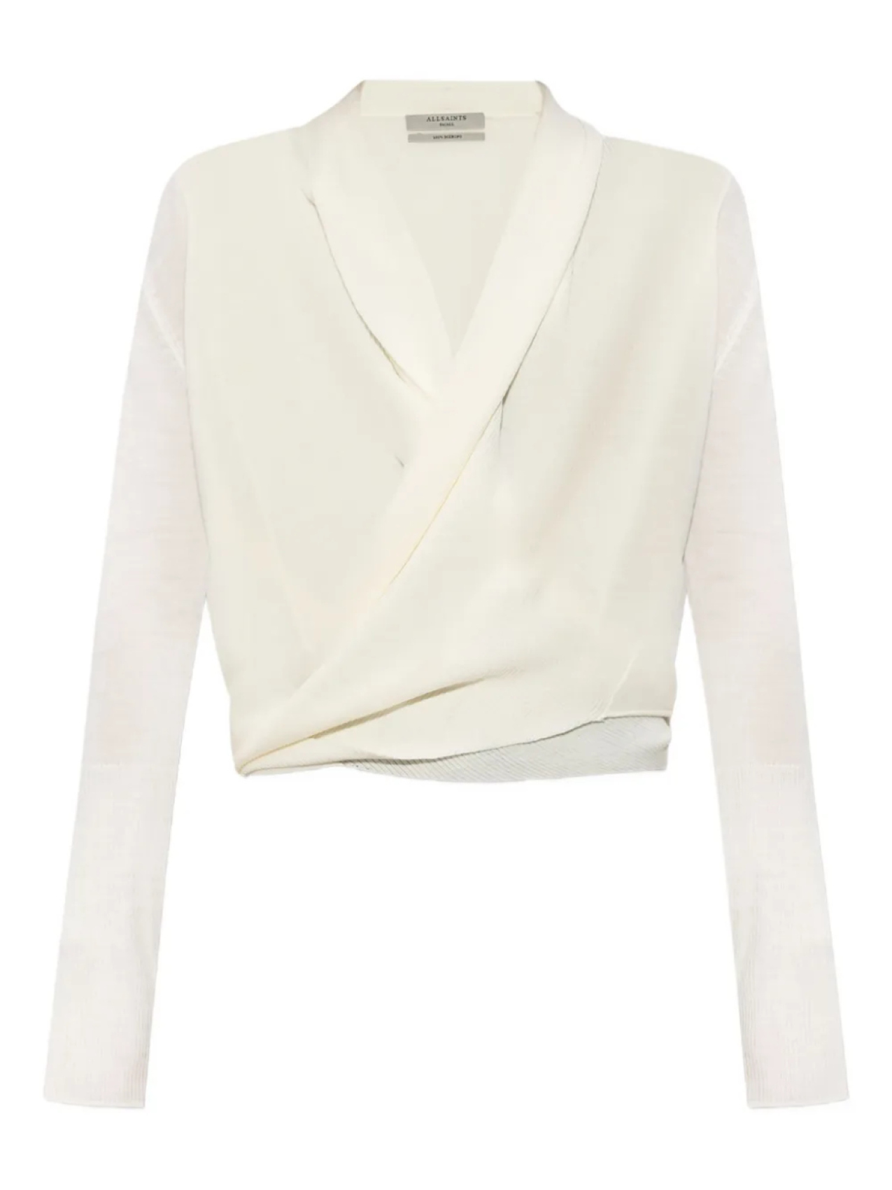 

Шерстяной кардиган AllSaints с запахом спереди, нейтральный