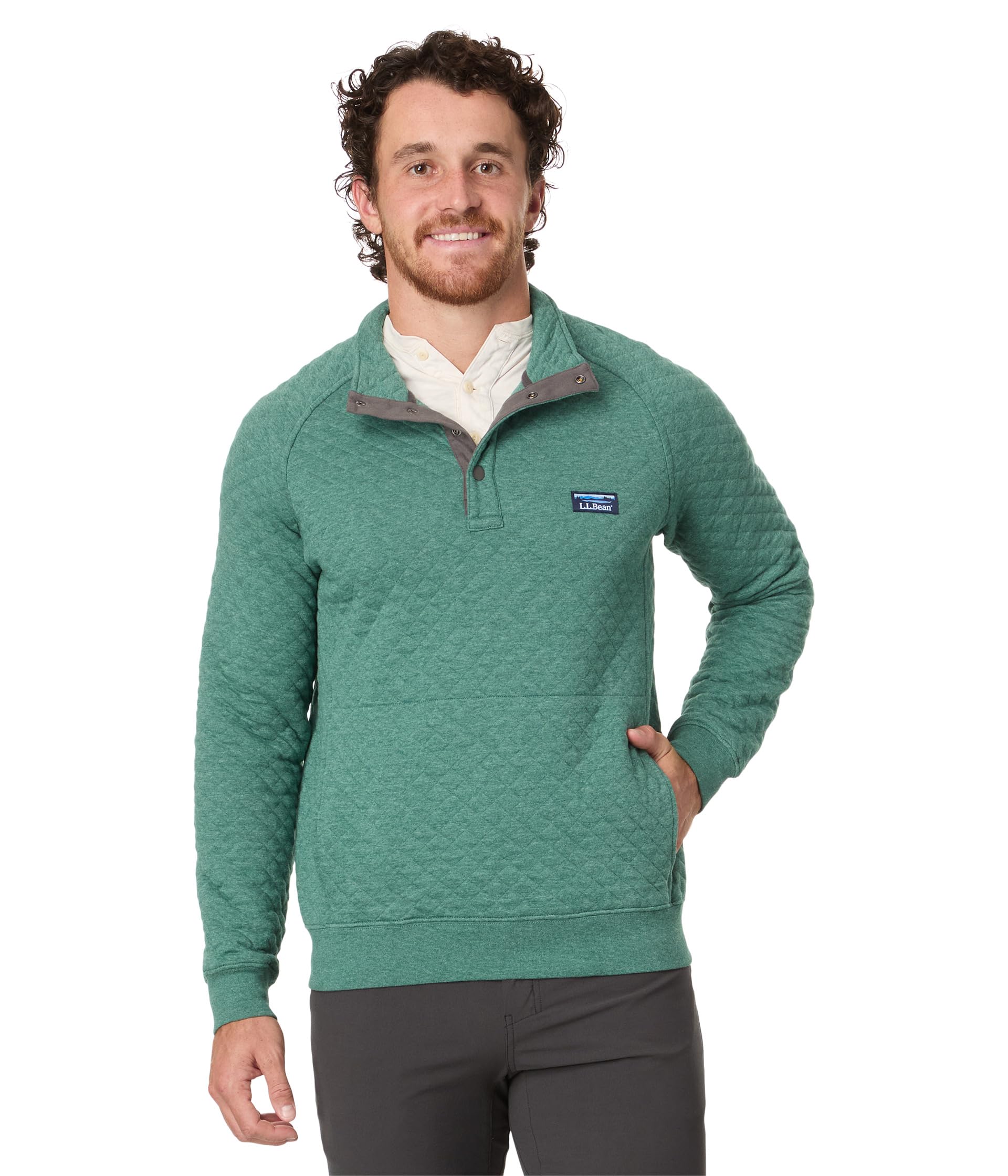 

Толстовка L.L.Bean Quilted Sweatshirt, цвет Deep Green Heather