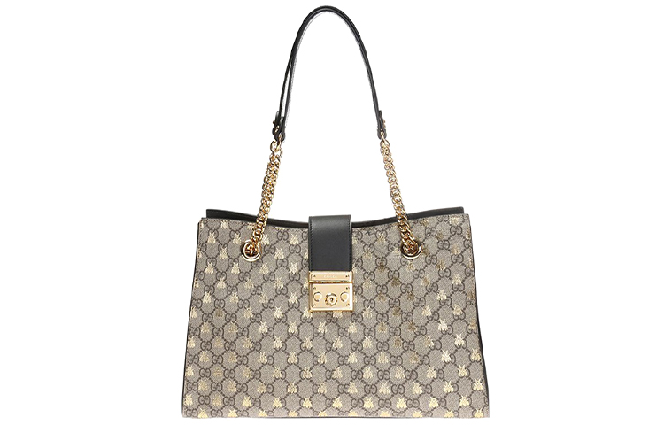 

GUCCI Сумка-шоппер с кожаной вставкой и замочком