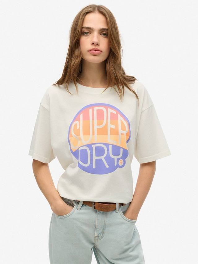 

Футболка оверсайз neon rainbow Superdry, белый