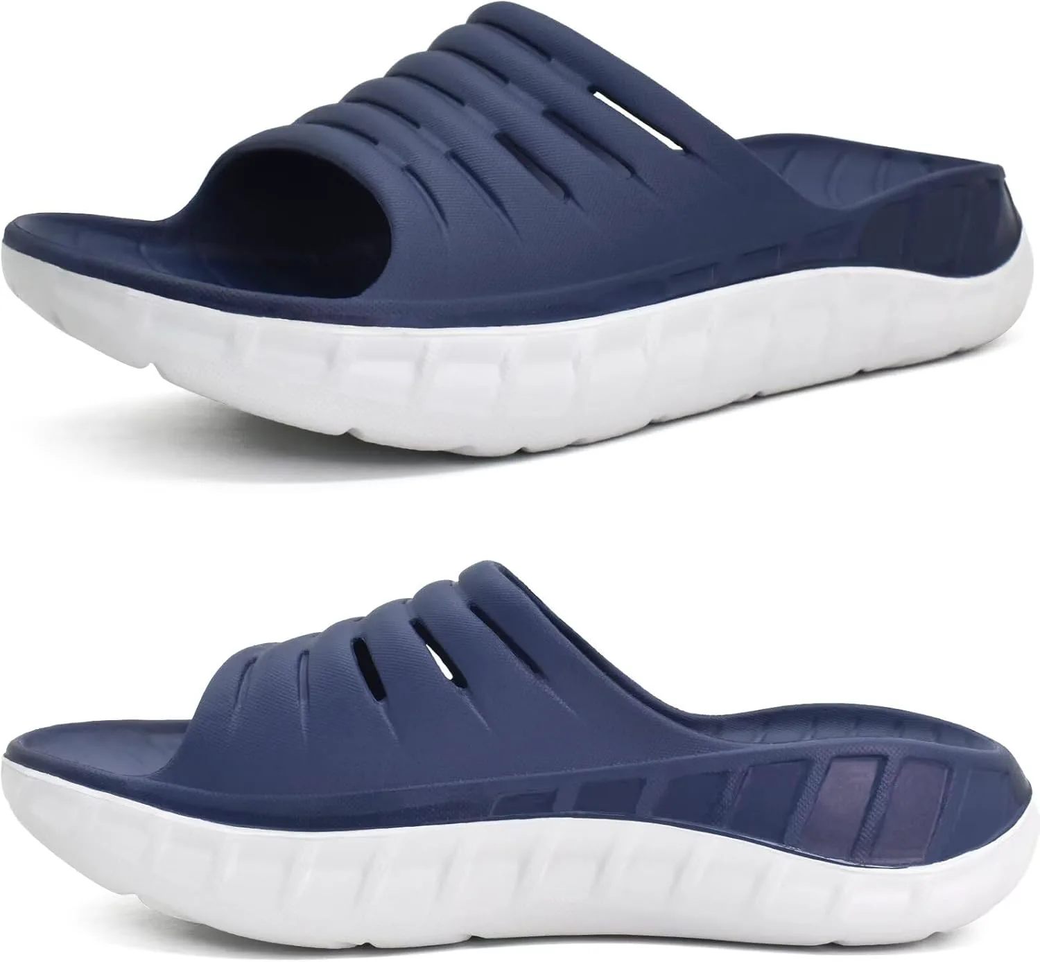 

Мужские ортопедические сандалии KuaiLu с поддержкой свода стопы, амортизацией, открытым носком, широкой посадкой, водонепроницаемые, белые