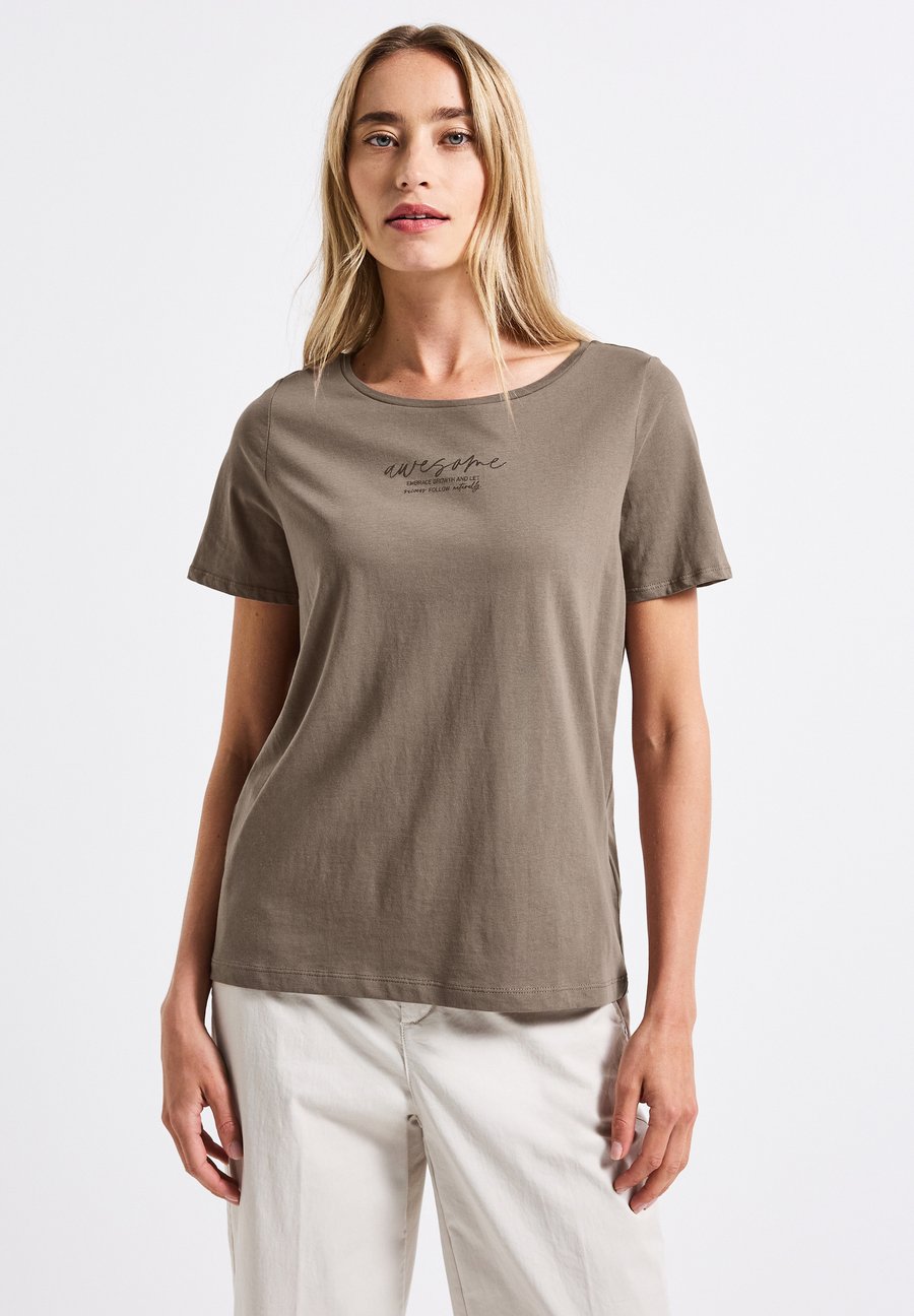 

Футболка Street One Print T-shirt, Braun/Mottled Beige, Коричневый, Футболка Street One Print T-shirt, Braun/Mottled Beige