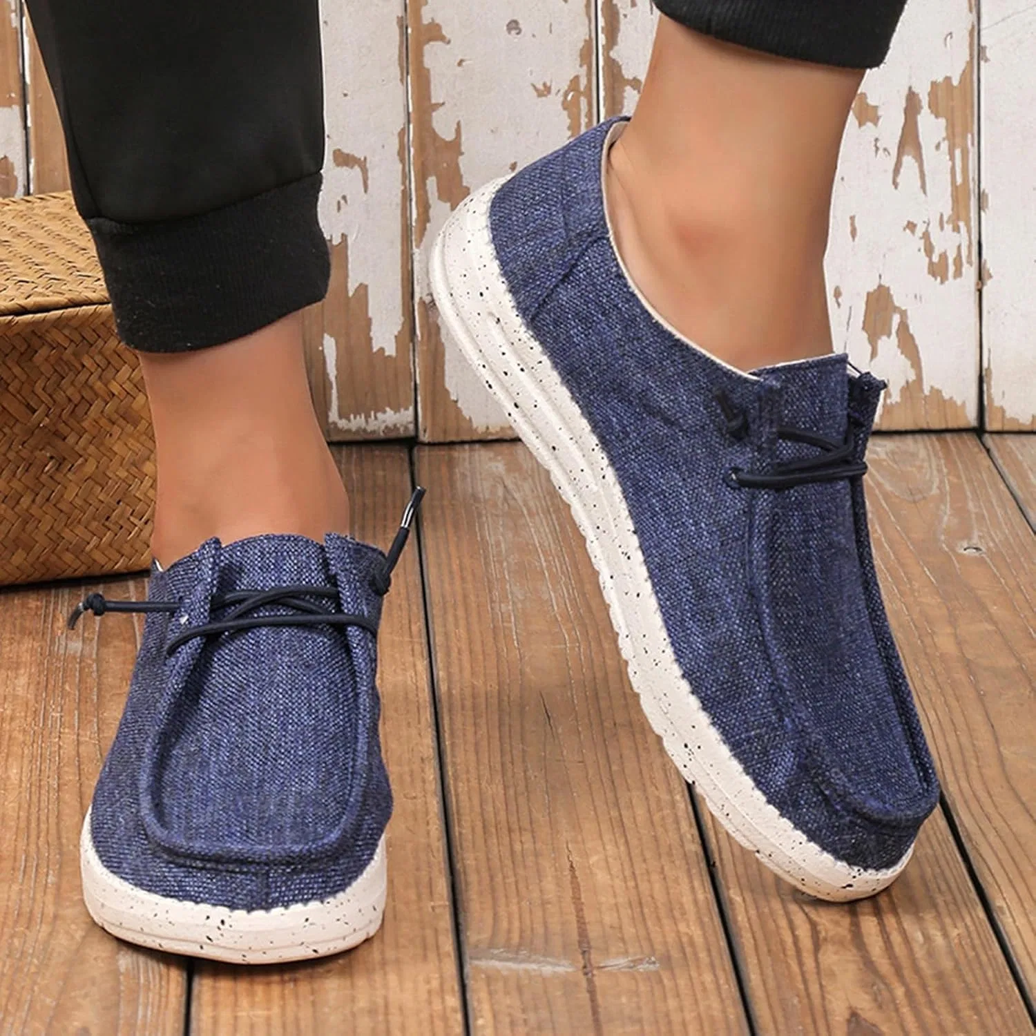 Мокасины мужские, повседневные, Canvas Deck Shoes, синие WCXTY — фото 3