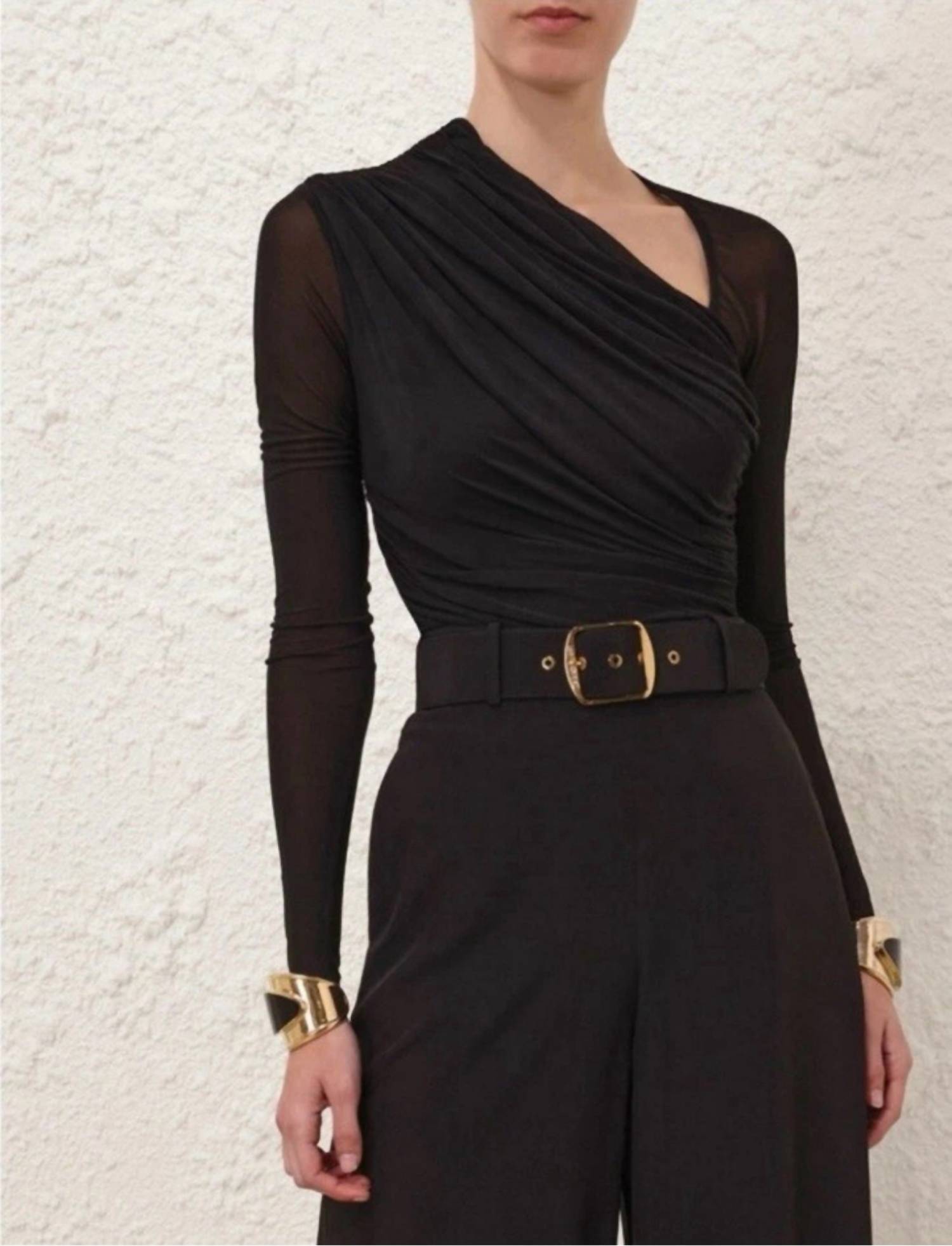 

Черный боди с драпировкой Zimmermann