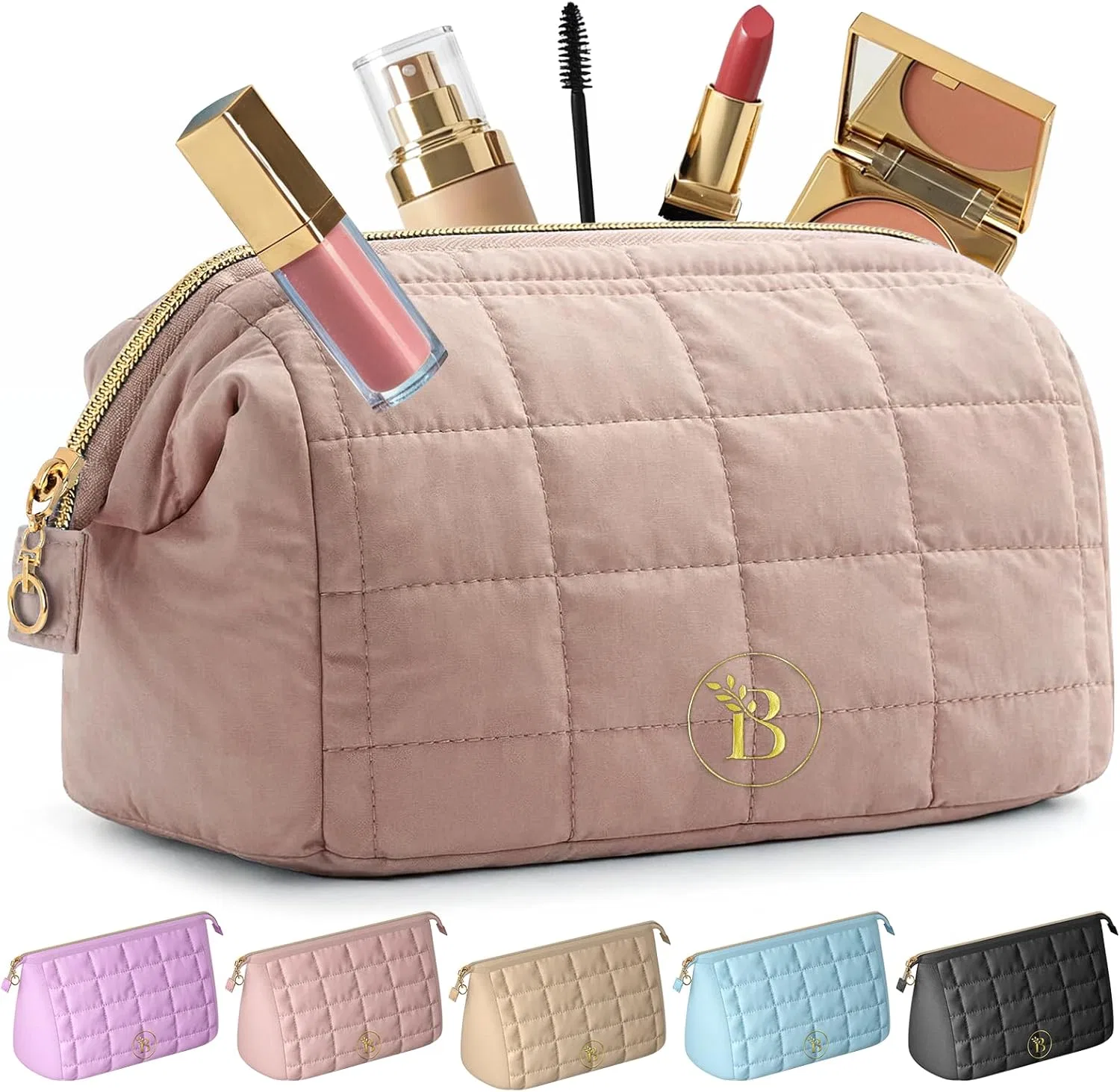 Стеганая косметичка для женщин от Quilted Bloomora, Dunkelrosa