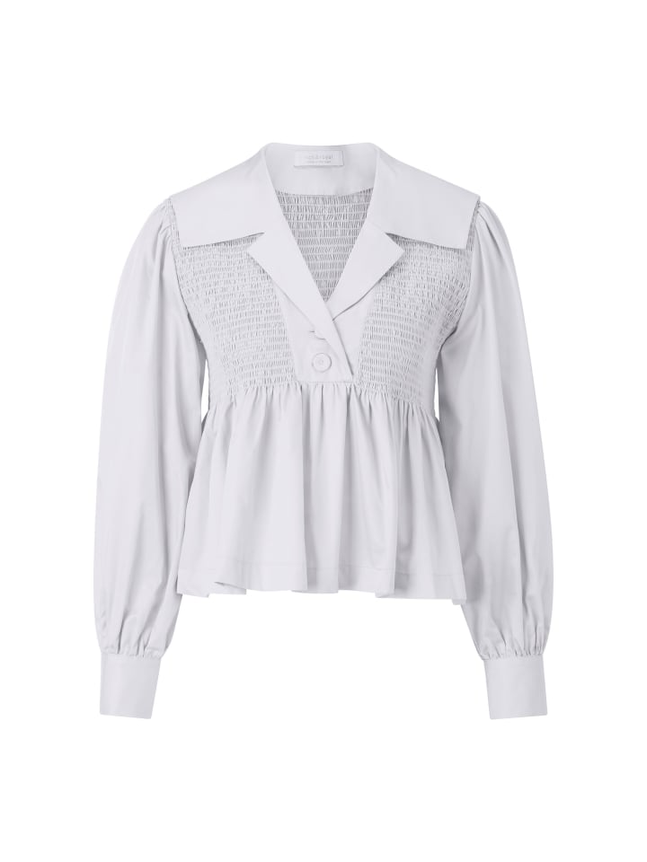 

Rich & Royal Хлопковая блузка с баской белого цвета