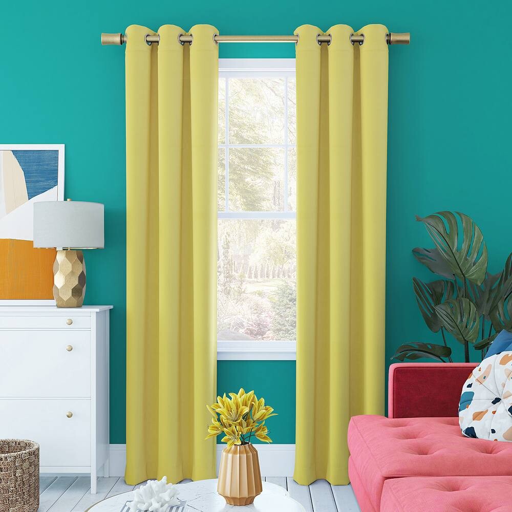

Sun Zero Harper Thermal 100% затемняющие оконные шторы с люверсами, цвет Sunflower