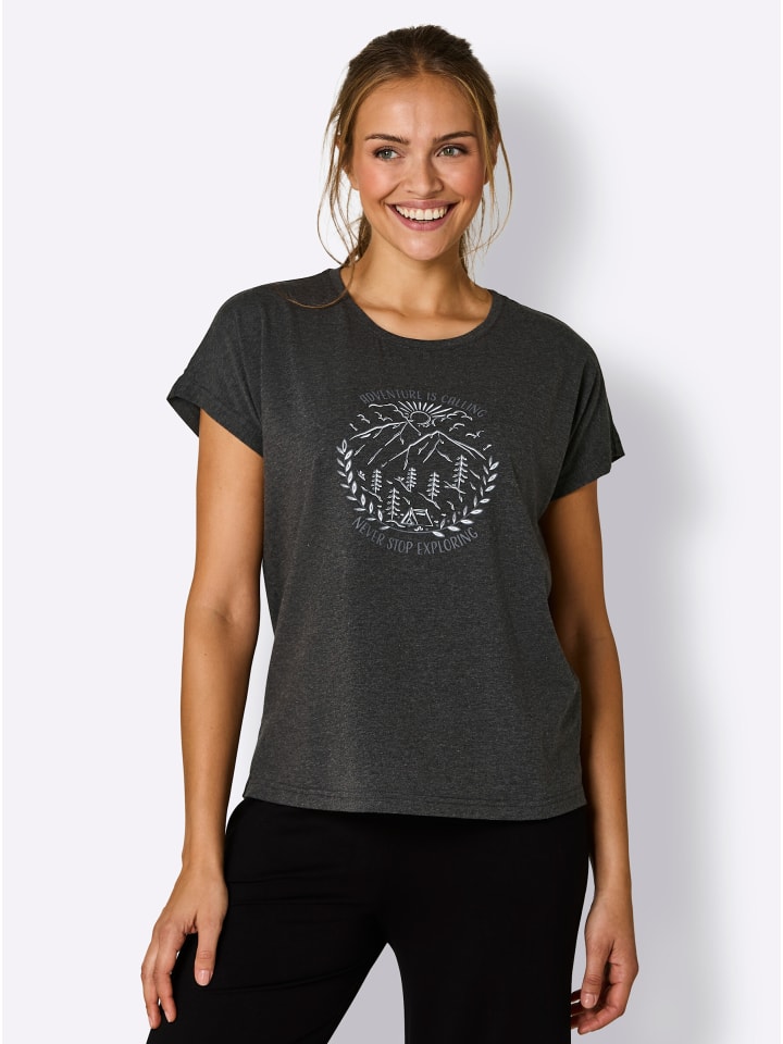 

Повседневная футболка графитового меланжа WITT WEIDEN, графитовый, Черный, Повседневная футболка графитового меланжа WITT WEIDEN, графитовый