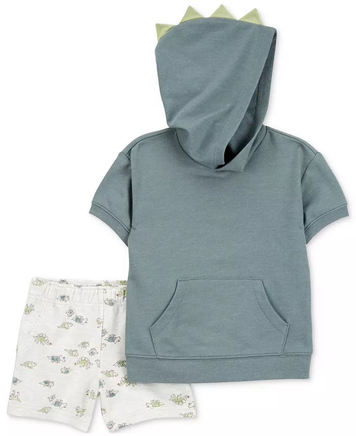 

Детский комплект для мальчиков с капюшоном и шортами "Dinosaur", 2 предмета Carter's, синий