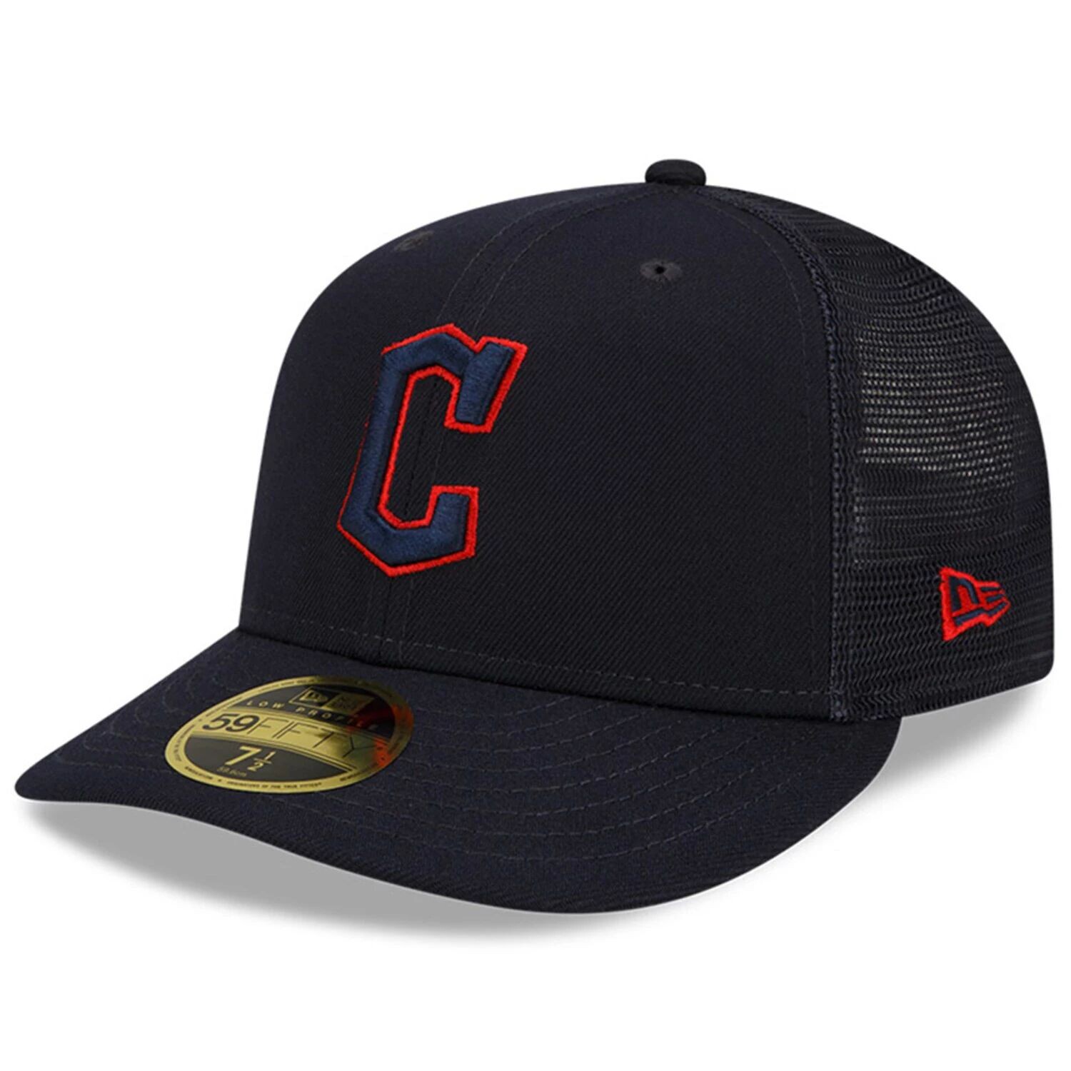 

Мужская кепка New Era Navy Cleveland Guardians 2022, тренировочная низкопрофильная 59FIFTY, облегающая шляпа