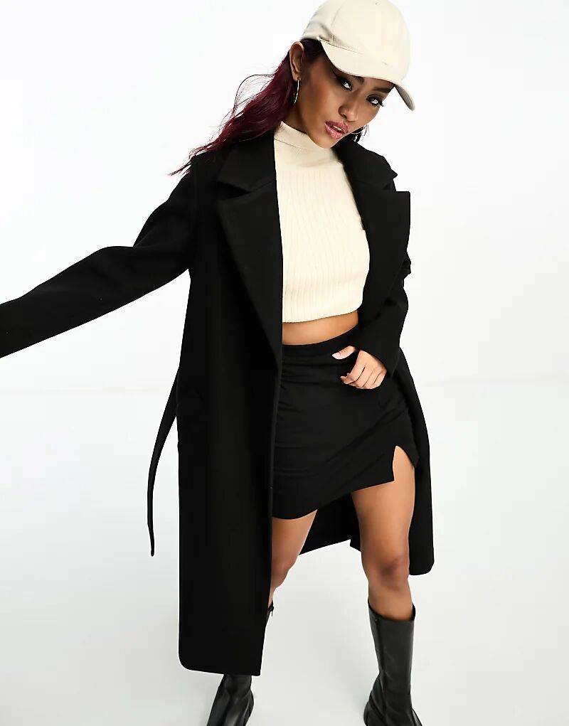 

Пальто миди Vero Moda с поясом, черное