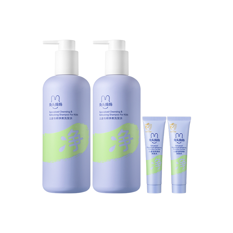 

Увлажняющий шампунь для гладкости волос Комбинации очищения Mother Rabbit, children's artemisia purifying shampoo 335ml*2+20ml*2