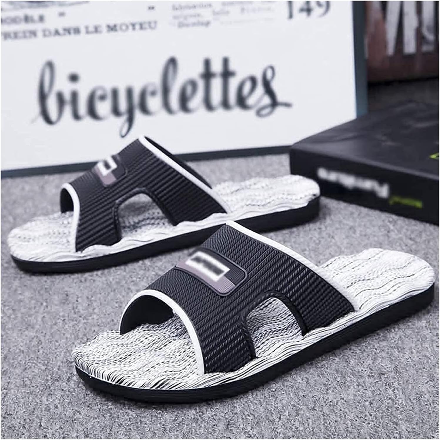 

EIERFSKIOT Душевые тапочки для мужчин Домашние тапочки для мужчин Тапочки для ванной Массажные тапочки Мужские летние домашние легкие тапочки с мягкой подошвой Большой размер Мужские сандалии и тапочки (Цвет: E; Размер: 40), 40 C