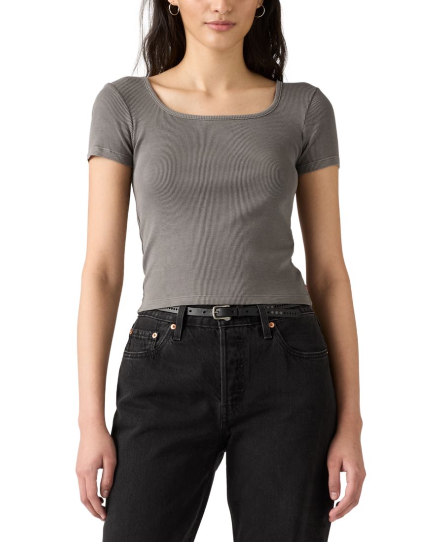 

Женская футболка премиум-класса из хлопка в рубчик с квадратным вырезом Levi's, Smoked Pearl, Белый, Женская футболка премиум-класса из хлопка в рубчик с квадратным вырезом Levi's, Smoked Pearl