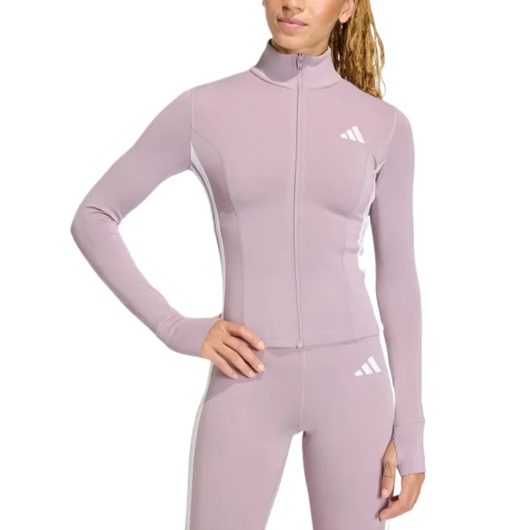 Куртка женская Used Fig/White, воротник-стойка, средняя посадка Adidas — фото 3