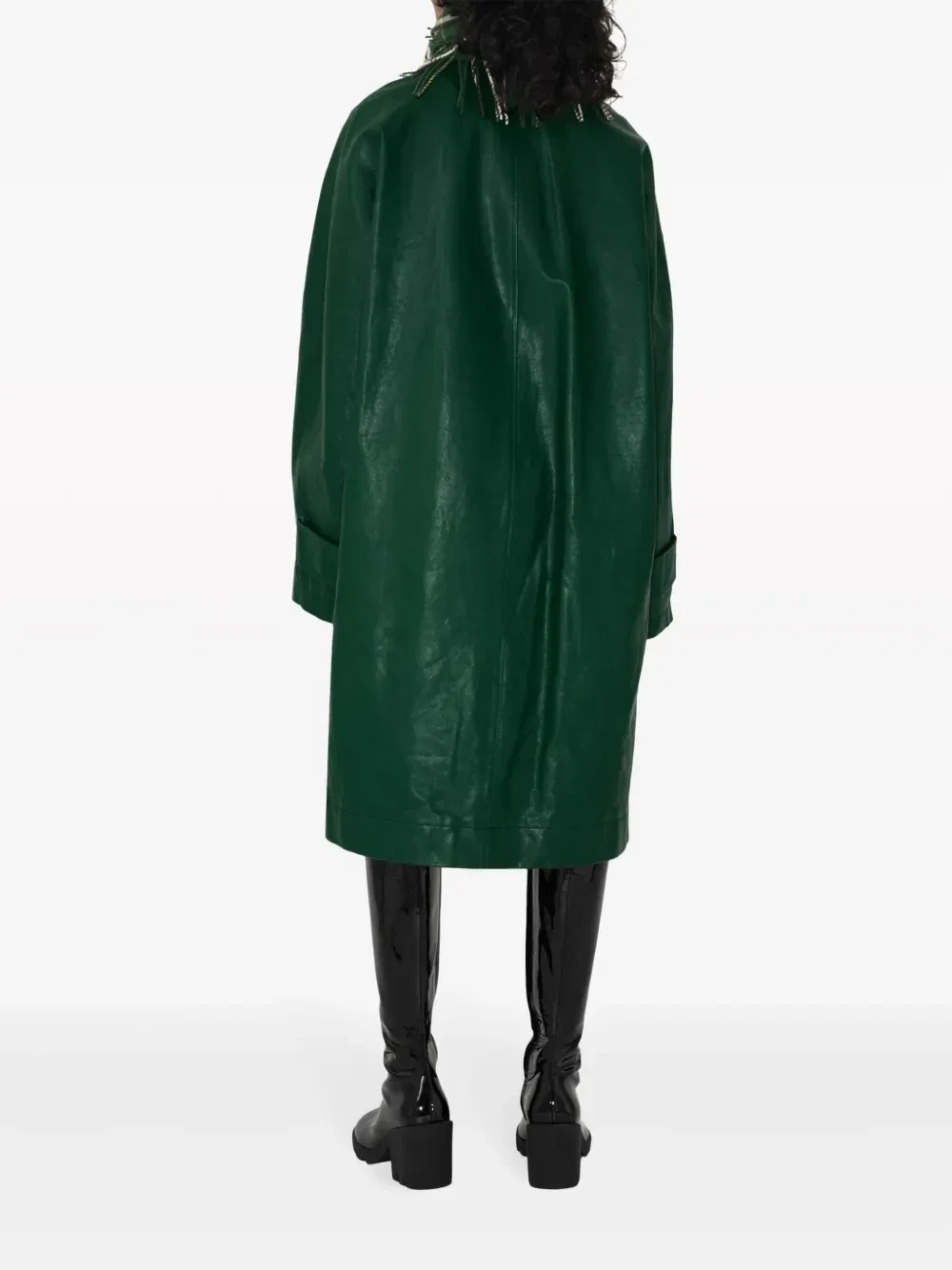 Пальто Burberry, длинное, зеленое — фото 4